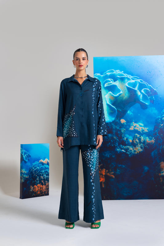 Playful Rays In The Pearls Shirt With Pants