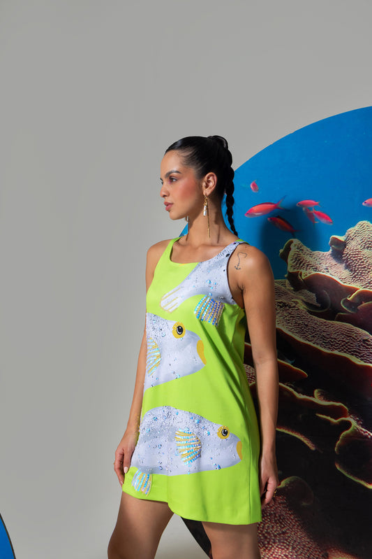 Nauti Affair Flirtyfish Printed A-line Short Dress