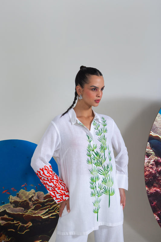 Coral N Fish Printed Shirt With  Pants
