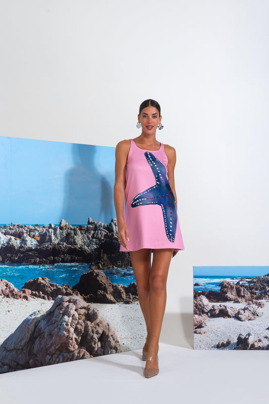 Squeezing Starfish A-line Short Dress
