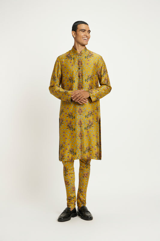 Ochre Printed Kurta Set