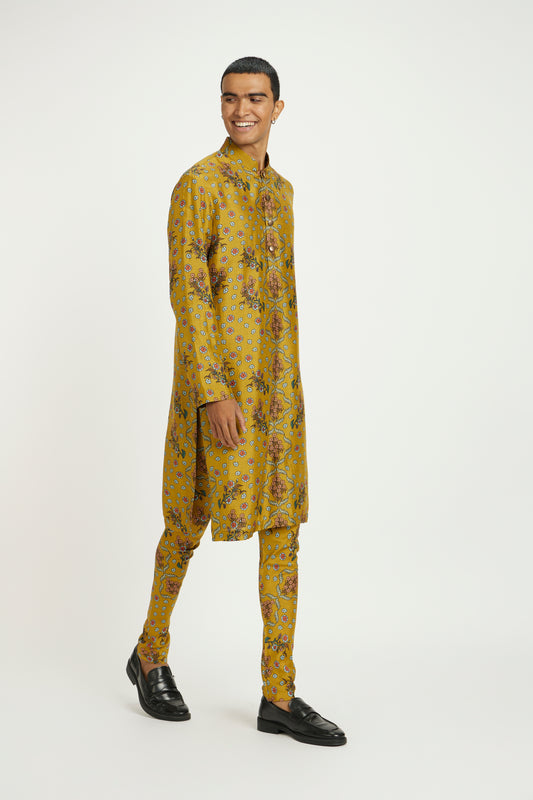 Ochre Printed Kurta Set