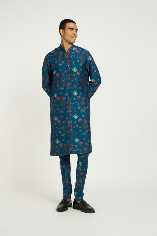 State Print Kurta Set