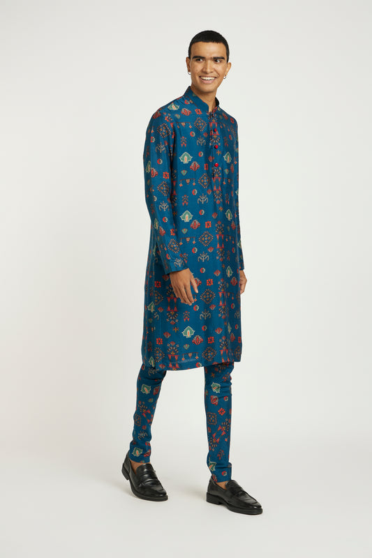 State Print Kurta Set