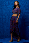 Midnight Bloom-  Dhoti Skirt with Crop Top 2