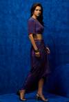 Midnight Bloom-  Dhoti Skirt with Crop Top 3