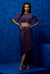 Midnight Bloom-  Dhoti Skirt with Crop Top