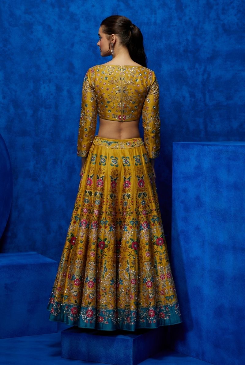 Mustard Blossom Lehenga Choli - Back