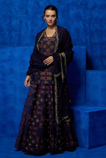 Purple Kurti with Lehenga - Enchantress