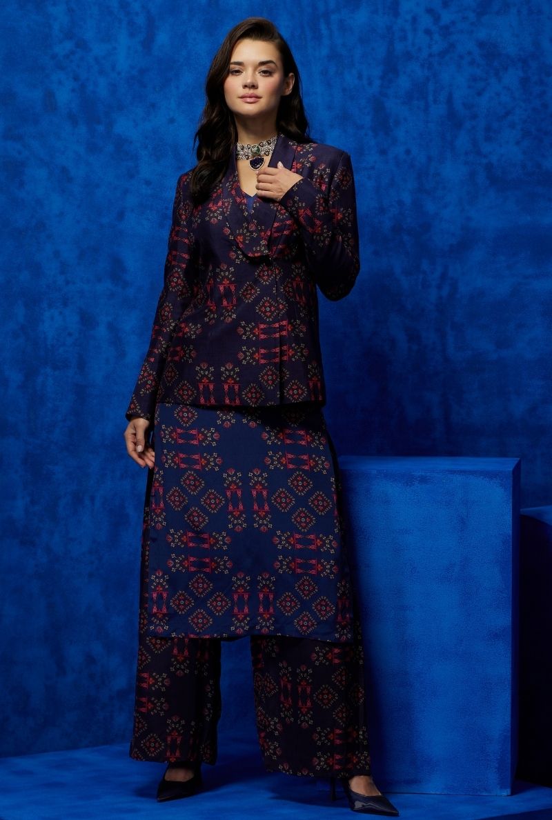 Tapestry- Long Tunic with Pleated Trouser with Blazer