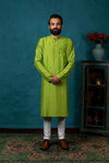 green embroidered kurta