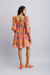 Printed Gathered Dress - Designer Outfits for Women