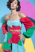 Powder Blue-Green-hot Pink Women Bustier with shorts -Y2K BABY
