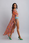 PRINTED REVERSIBLE BIKINI WITH PRINTED CAPE - SUNSHINE ON MY MIND