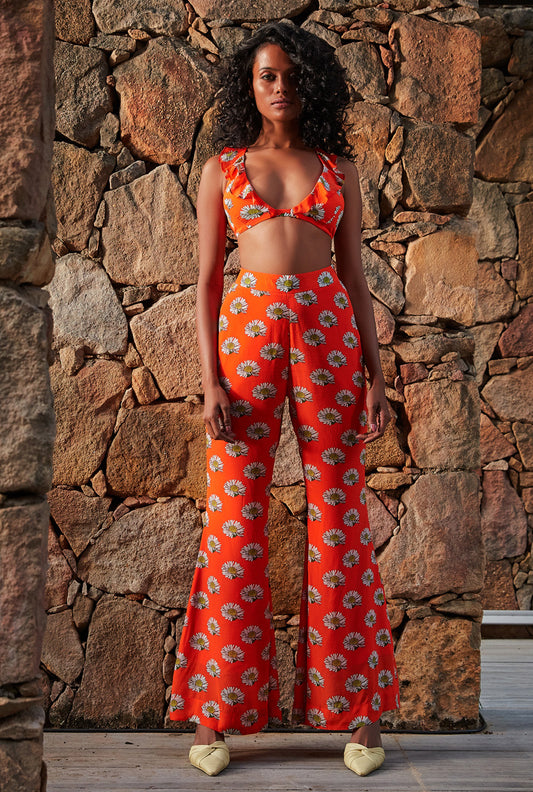Orange Top with Bell Bottoms