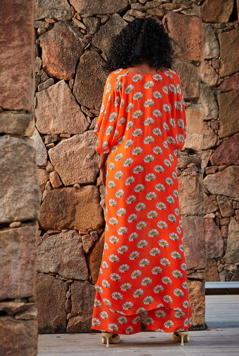 Orange Cape Co-Ord Set by Nautanky
