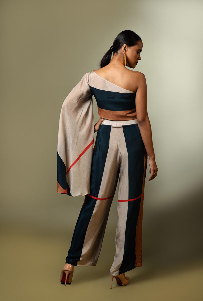 One Off Shoulder Top with Straight Pants by Nautanky - Duchess