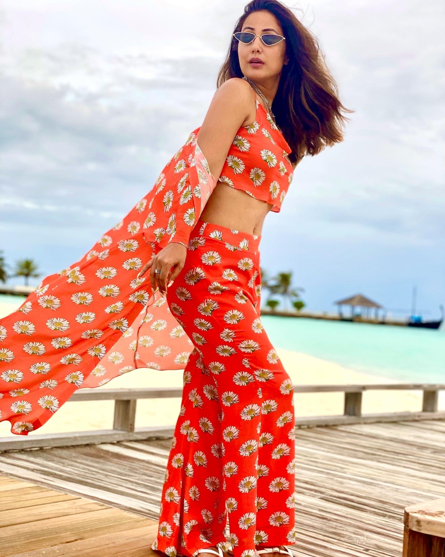 Hina Khan in our Sunflower Cape co-ord set