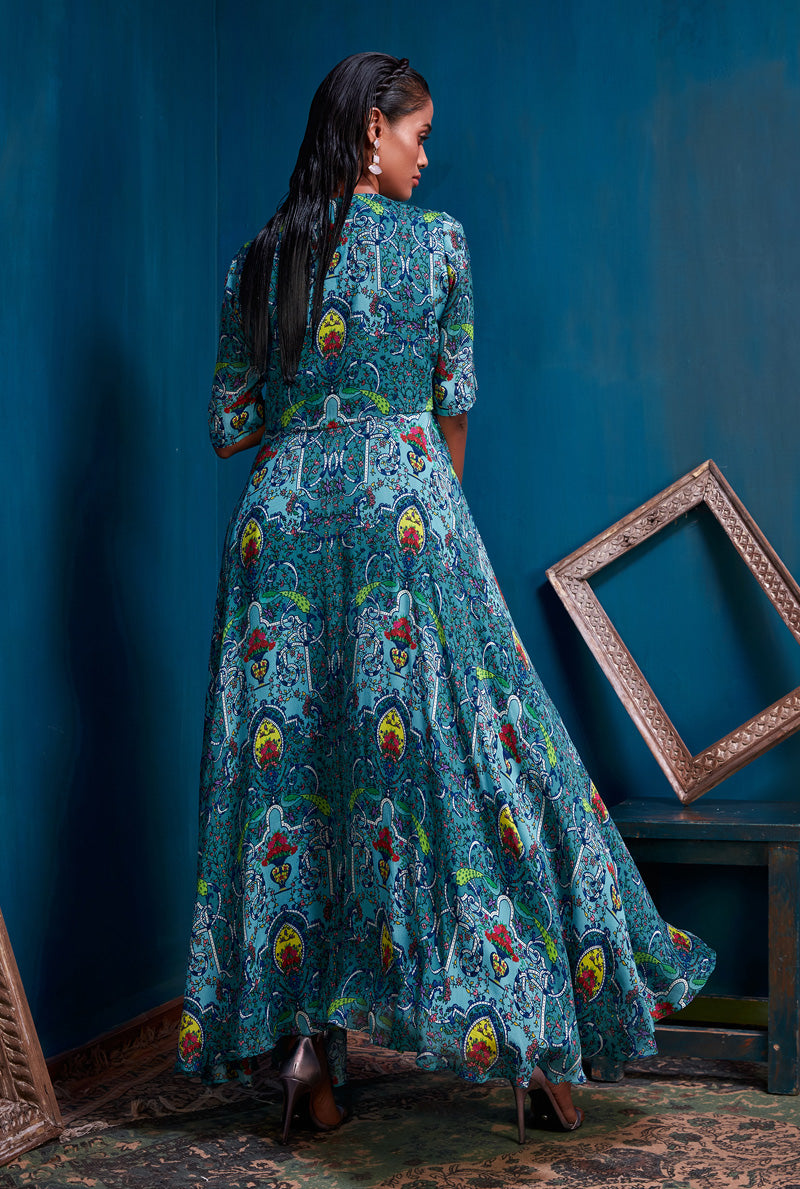Teal High Low Maxi by Nautanky