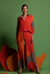 Orange-Grey-Red Women Shirt and Pants -ONE FOR ALL