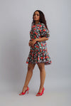 Printed Ruffle Shirt Dress - Designer Dresses for Women