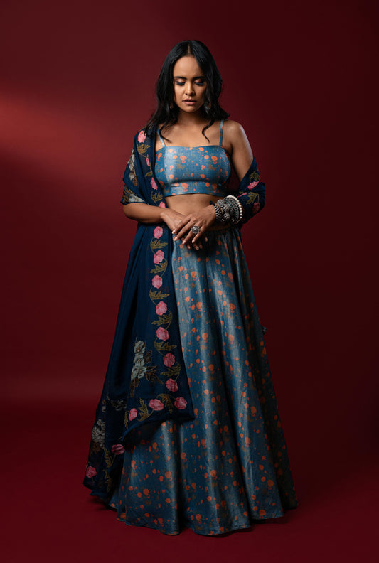 Noor Midnight Blue Lehenga