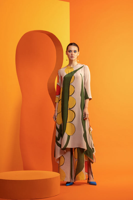 LET IT GOGH -Asymmetric kurta with slitted pants