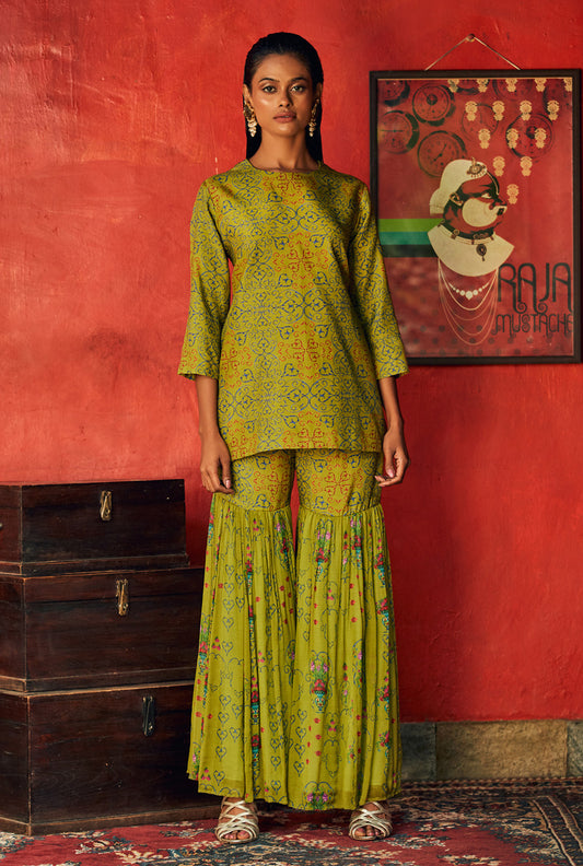 Bright Green Kurta Co-Ord Set