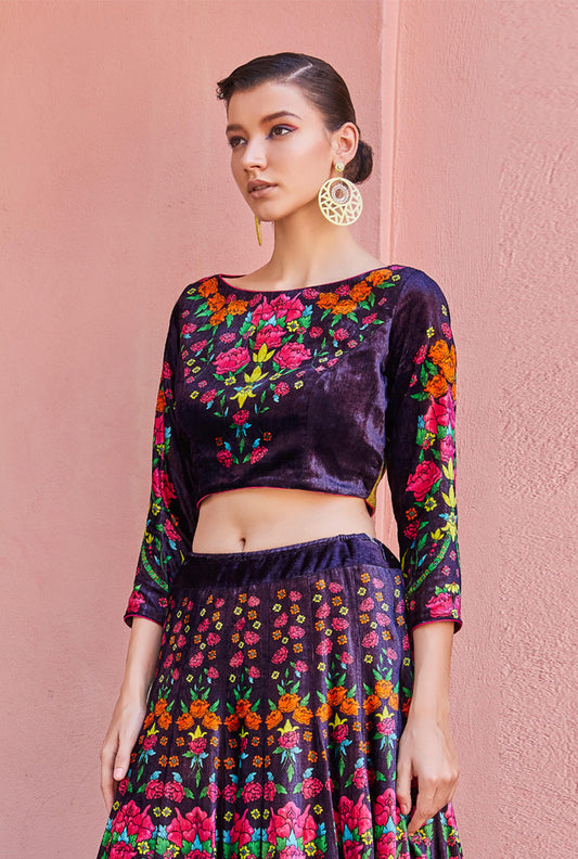 VIOLET LEHENGA SET